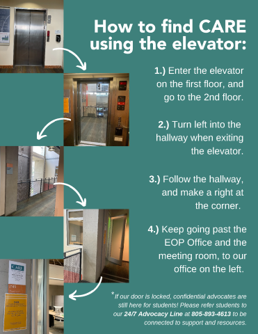 How to find CARE using the elevator
